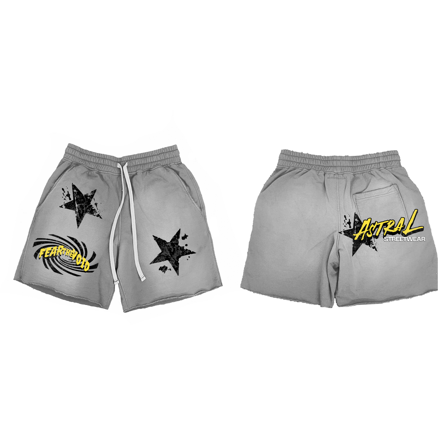 Fear the Void Shorts-Yellow On Grey