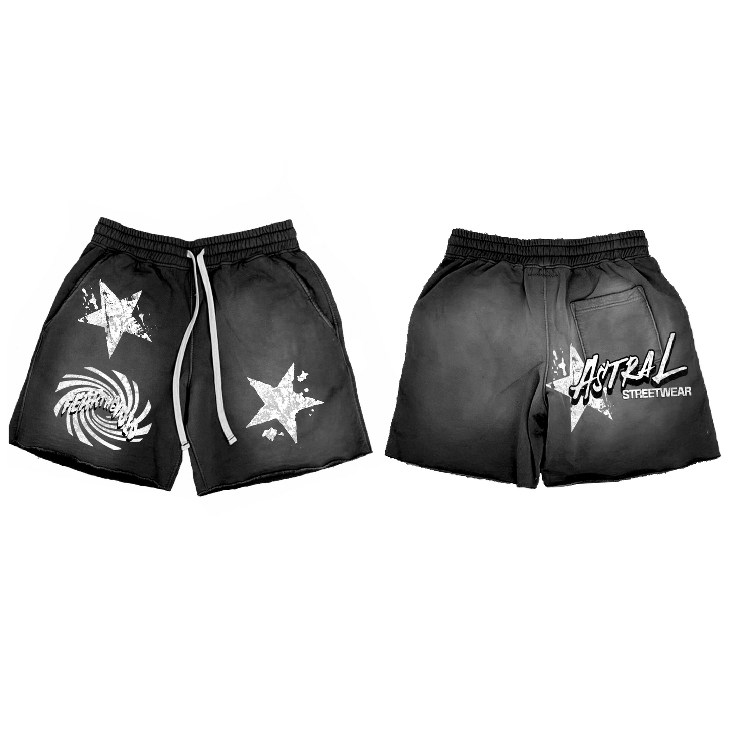 Fear the Void Shorts-White On Black