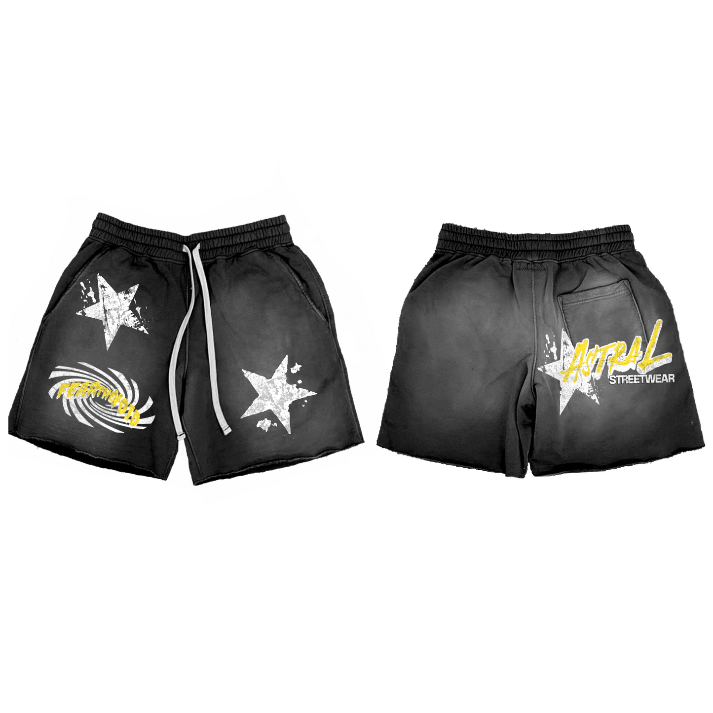 Fear the Void Shorts-Yellow On Black